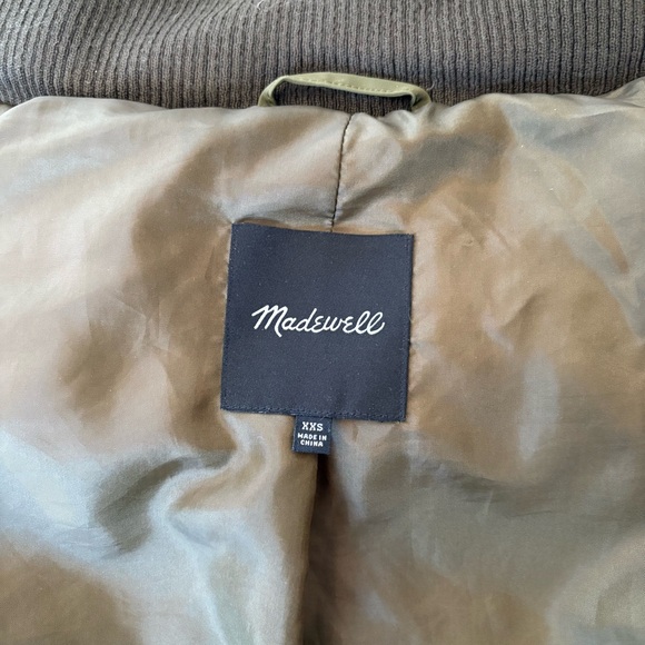Madewell Olive Green Hooded Puffer Jacket Women’s XXS Winter Coat - Picture 4 of 16